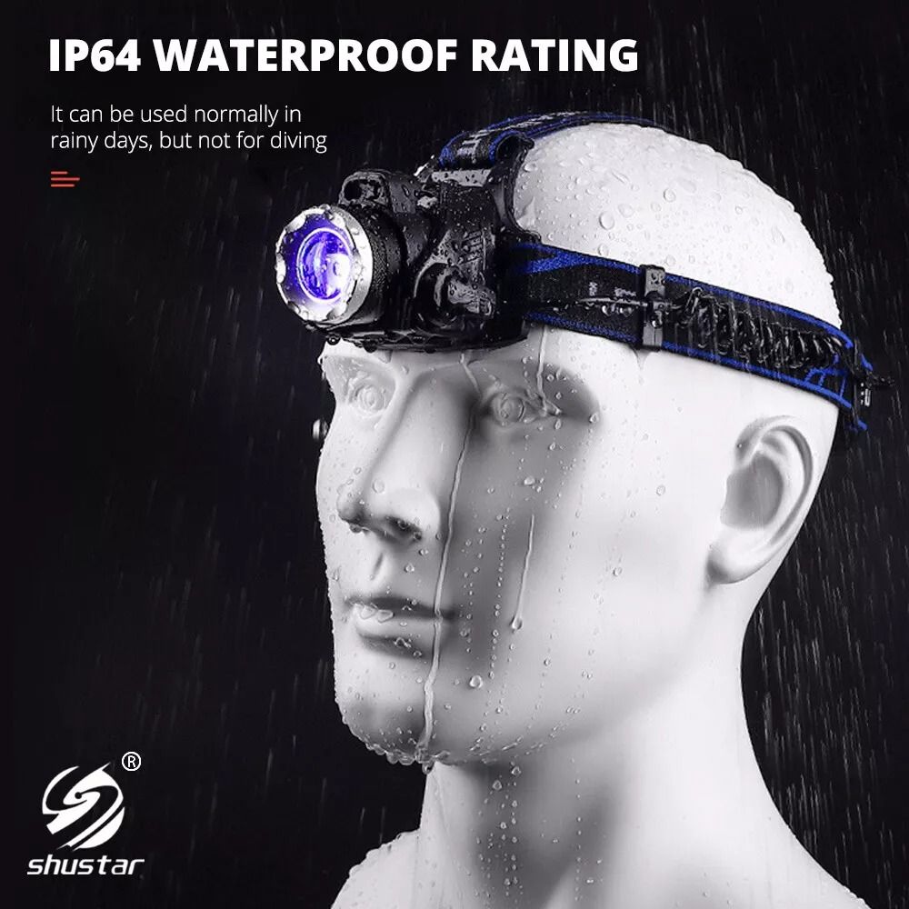 UltraBright 25000LM LED Headlamp Rechargeable Head Torch Zoomable Headlight For Camping  Hiking 3