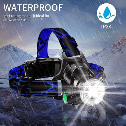 UltraBright 25000LM LED Headlamp Rechargeable Head Torch Zoomable Headlight For Camping  Hiking 2