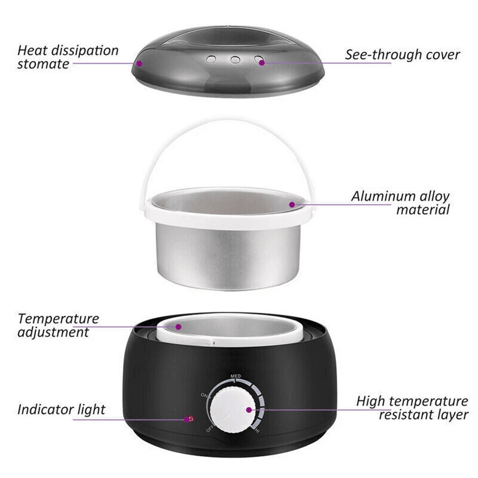 Professional Wax Warmer Heater For Hair Removal Complete Home Depilatory Waxing Kit With Reusable B 2