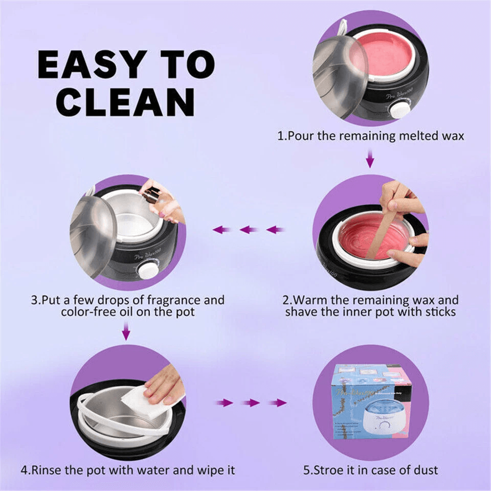 Professional Wax Warmer Heater For Hair Removal Complete Home Depilatory Waxing Kit With Reusable B 5