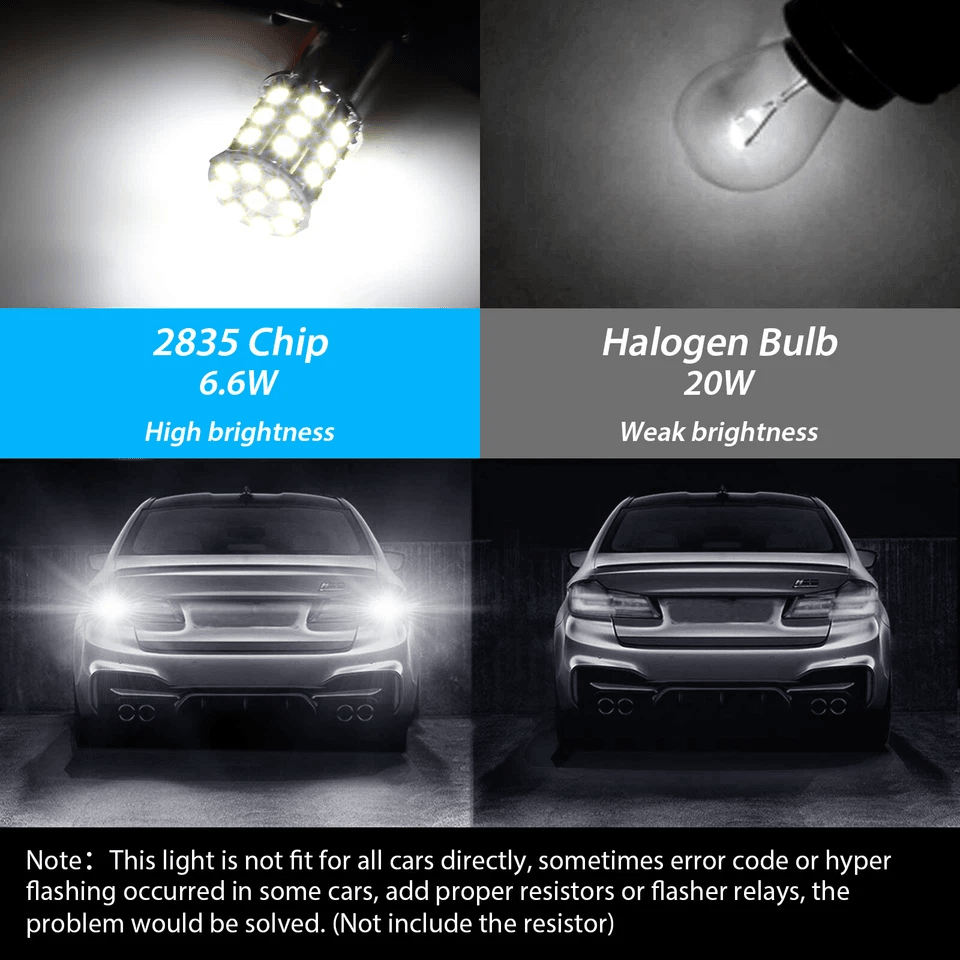 Super White LED Tail Brake Stop Turn Signal Reverse Parking Light Bulbs DC 4