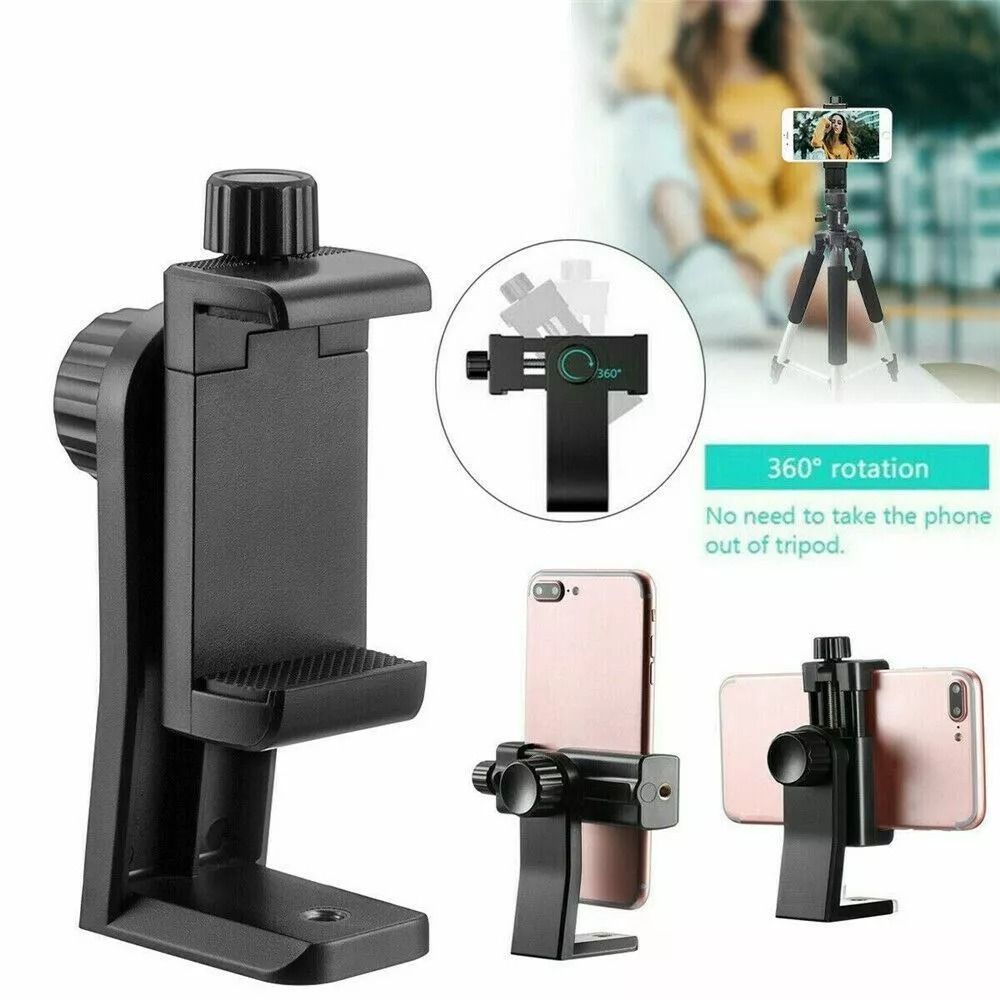 Universal Smartphone Holder Tripod Adapter  360 Rotating Phone Mount Clip For Selfie Sticks DSLR An 4