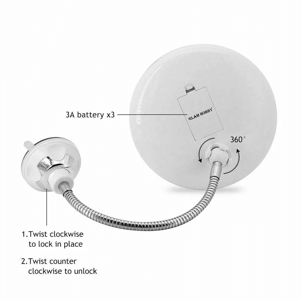 Gooseneck Magnifying Makeup Mirror With LED Light Adjustable Magnification Bathroom Vanity Mirror F 3