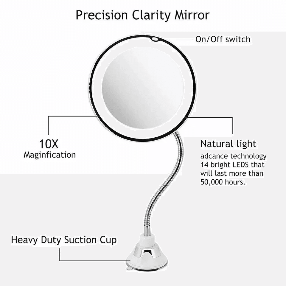 Gooseneck Magnifying Makeup Mirror With LED Light Adjustable Magnification Bathroom Vanity Mirror F 5