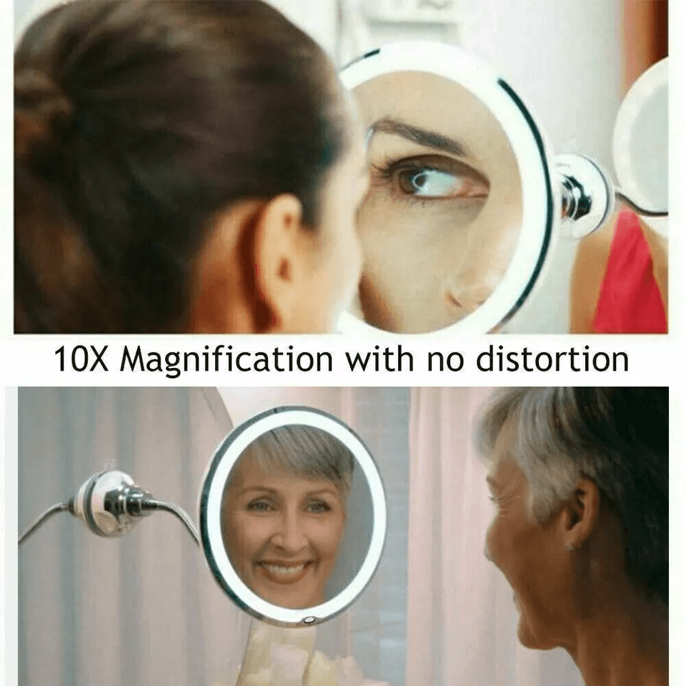 Gooseneck Magnifying Makeup Mirror With LED Light Adjustable Magnification Bathroom Vanity Mirror F 6