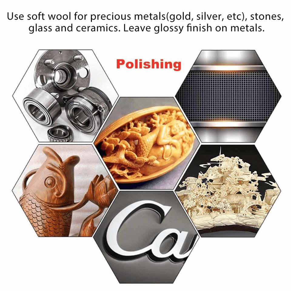 Wool Felt Buffing Polishing Pads Wheel Set For Dremel Grinder Precision Metal  Jewelry Polishing Ac 4
