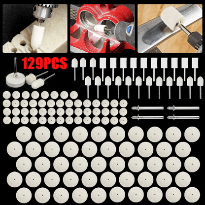 Wool Felt Buffing Polishing Pads Wheel Set for Dremel Grinder, Precision Metal & Jewelry Polishing Accessories