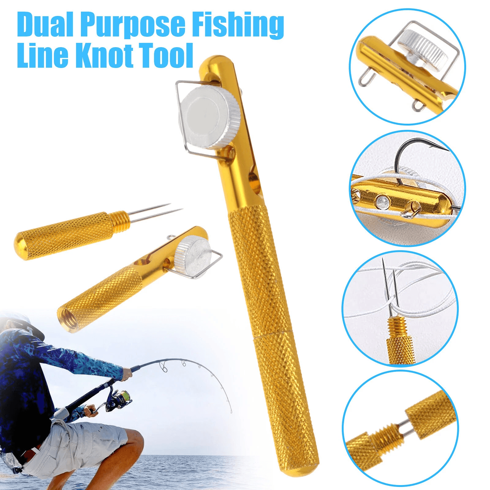 Fishing Knot Quick Tying Tool, Hook Nipper Clipper & Line Cutter Tie Knotter Outdoor