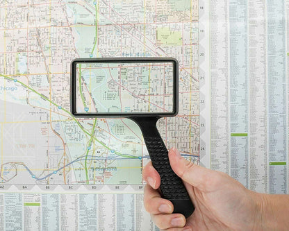 Handheld Rectangular 3X Magnifying Glass Optical Glass Lens For Reading Jewelry Hobbies  Low Vision 3