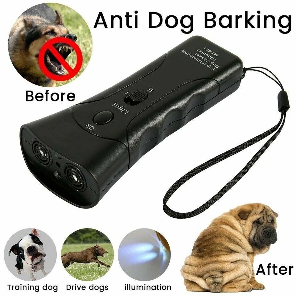 Ultrasonic Anti-Barking Device, Dog Barking Trainer with LED Light & Gentle Sonic Chaser for Pets