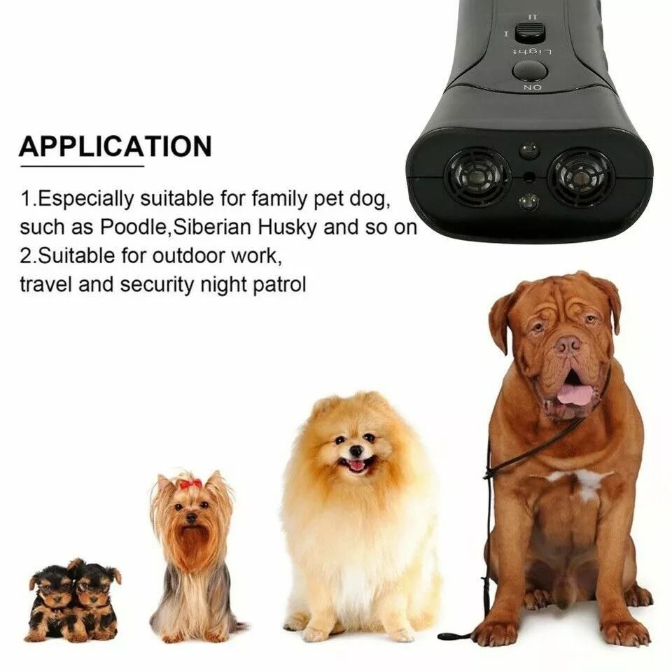 Ultrasonic AntiBarking Device Dog Barking Trainer With LED Light  Gentle Sonic Chaser For Pets 1
