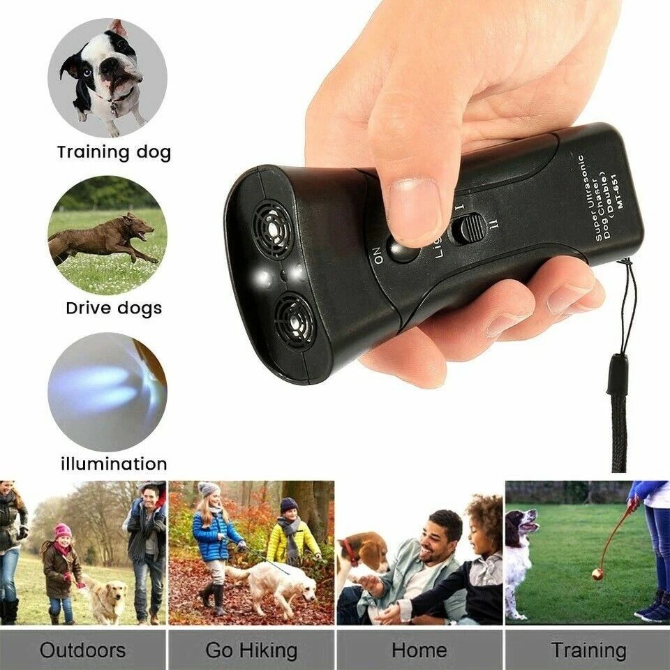 Ultrasonic AntiBarking Device Dog Barking Trainer With LED Light  Gentle Sonic Chaser For Pets 2