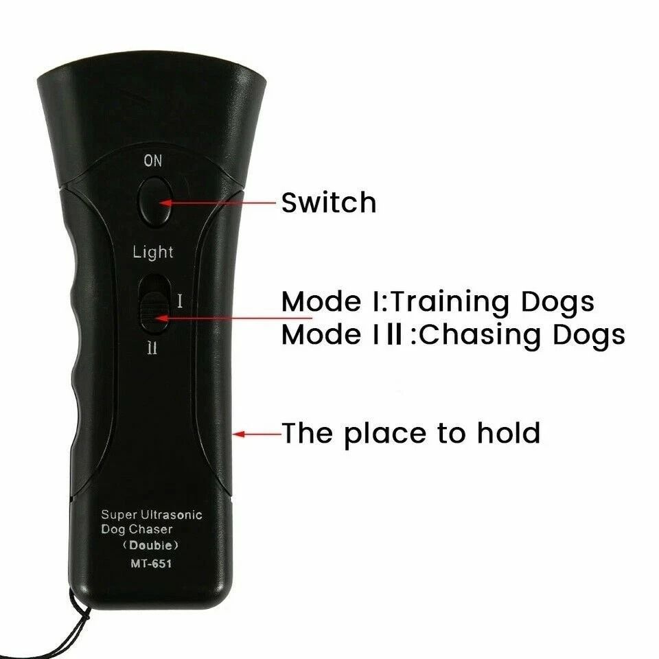 Ultrasonic AntiBarking Device Dog Barking Trainer With LED Light  Gentle Sonic Chaser For Pets 4