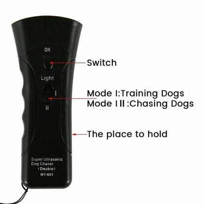 Ultrasonic AntiBarking Device Dog Barking Trainer With LED Light  Gentle Sonic Chaser For Pets 4