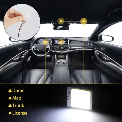 White LED Panel Festoon Car Interior Dome Map Light Bulbs  Super Bright Self Adhesive Adapter Kit 1