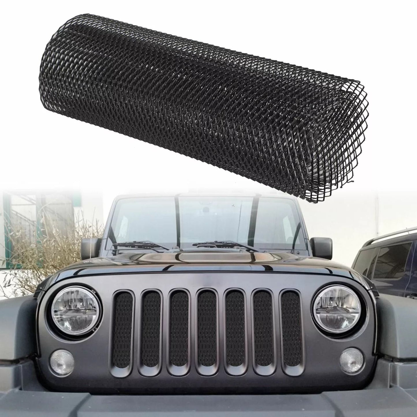 Aluminum Rhombic Mesh Grill, Universal Car Grille Mesh Net Sheet for Custom Auto Upgrades