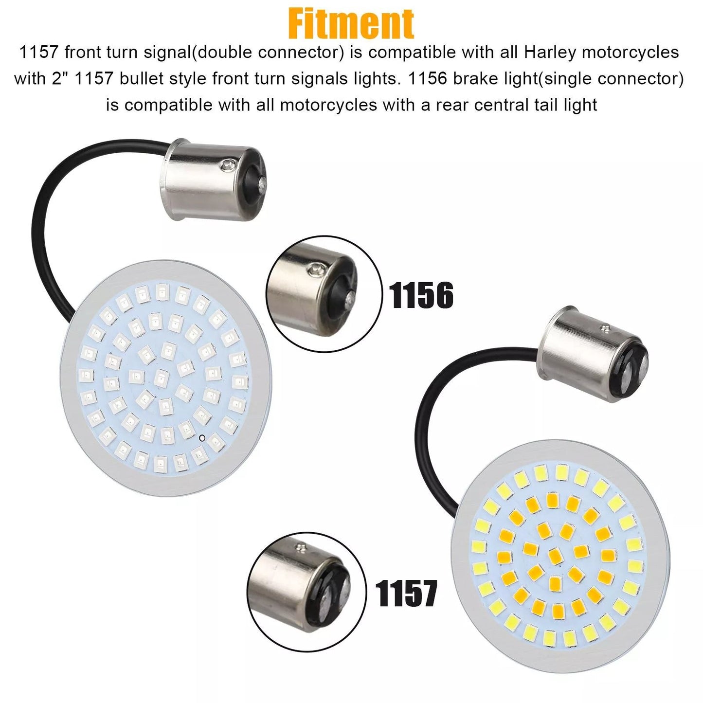 1157 Front 1156 Rear LED Bullet Turn Signal Lights Smoke Lens Compatible With Harley Motorcycles 6
