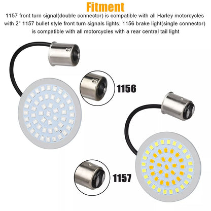 1157 Front 1156 Rear LED Bullet Turn Signal Lights Smoke Lens Compatible With Harley Motorcycles 6