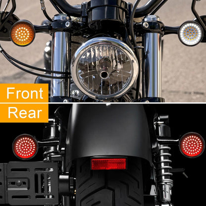 1157 Front 1156 Rear LED Bullet Turn Signal Lights Smoke Lens Compatible with Harley Motorcycles