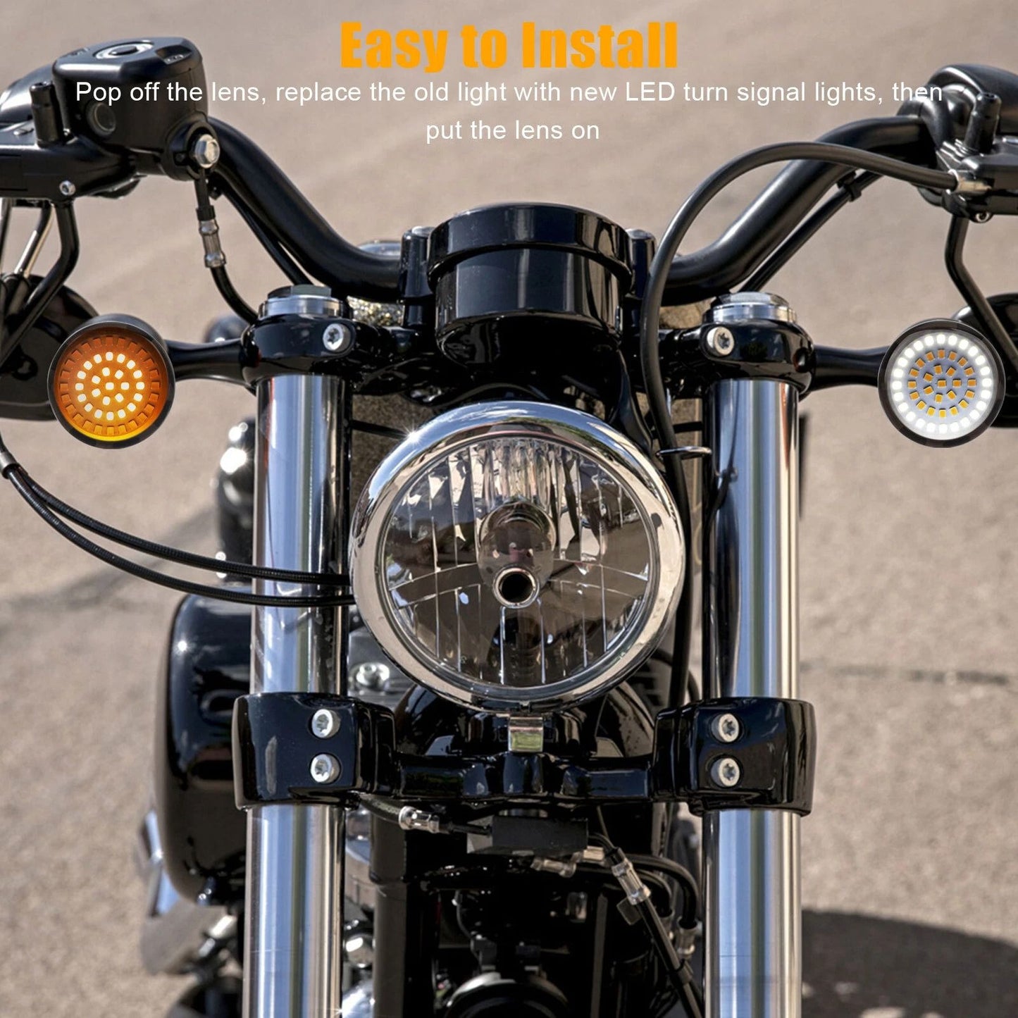 1157 Front 1156 Rear LED Bullet Turn Signal Lights Smoke Lens Compatible With Harley Motorcycles 1