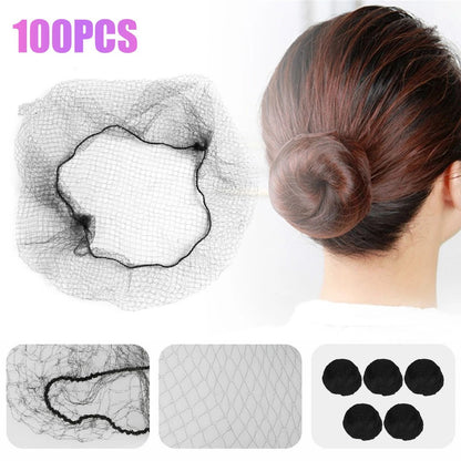 100Pack Black Mesh Hair Nets Invisible Stretch Hairnet With Elastic Edge For Bun  Updo Styles 4