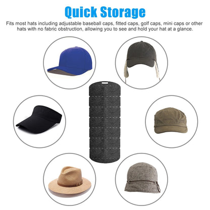 14Pocket Hat Rack Organizer  Baseball Cap Holder Storage Hanger For Door Wall Closet  SpaceSaving C 5
