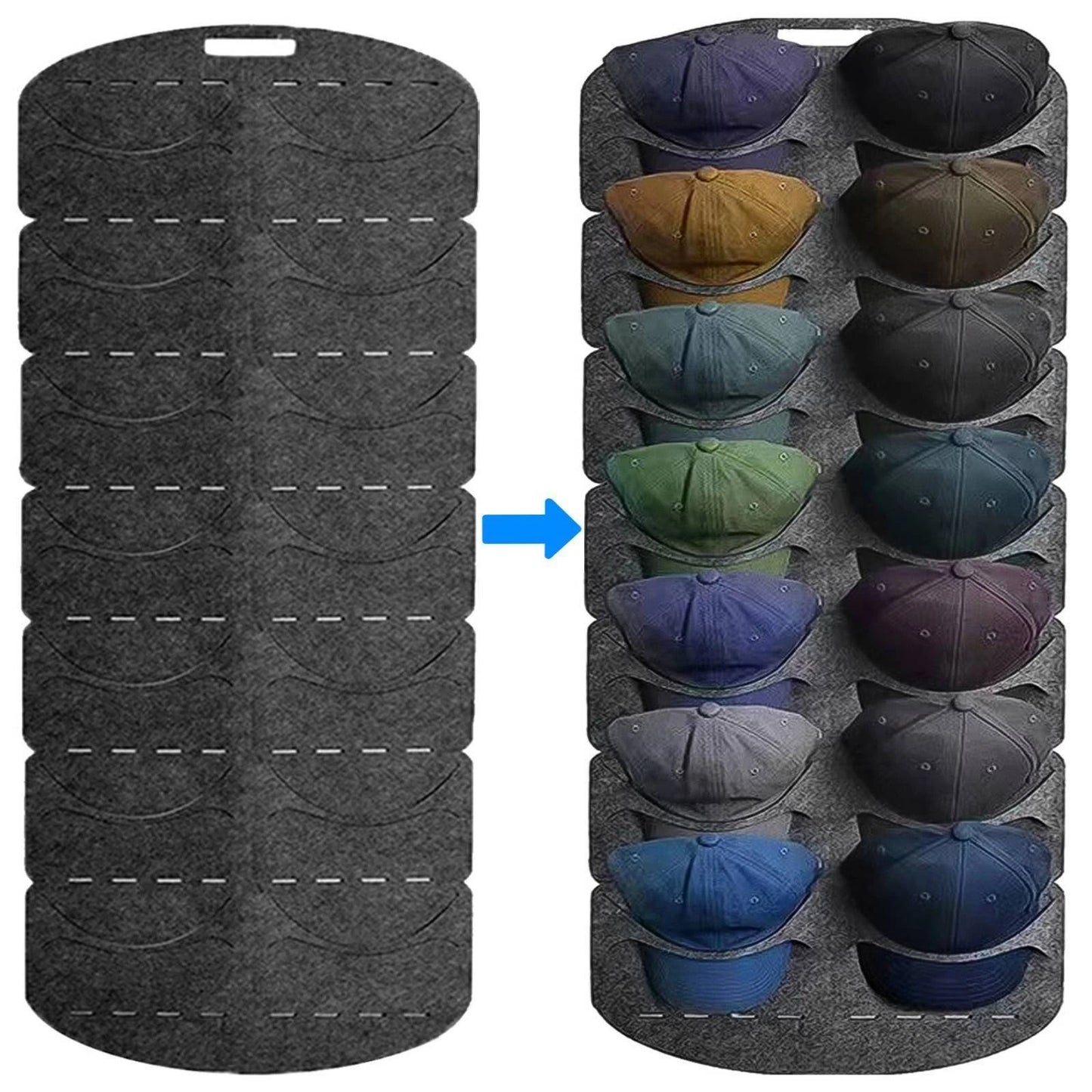14-Pocket Hat Rack Organizer – Baseball Cap Holder Storage Hanger for Door, Wall, Closet – Space-Saving Caps Stand