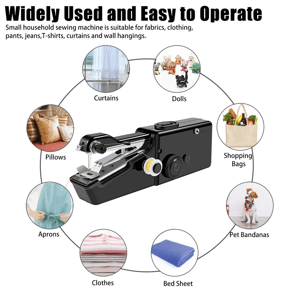 Mini Portable DIY Sewing Machine Handheld Cordless Tailor Kit For Home  Travel 3