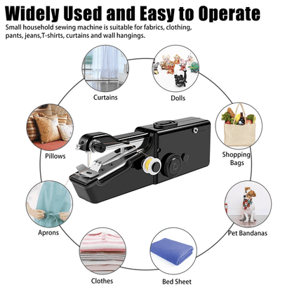 Mini Portable DIY Sewing Machine Handheld Cordless Tailor Kit For Home  Travel 3