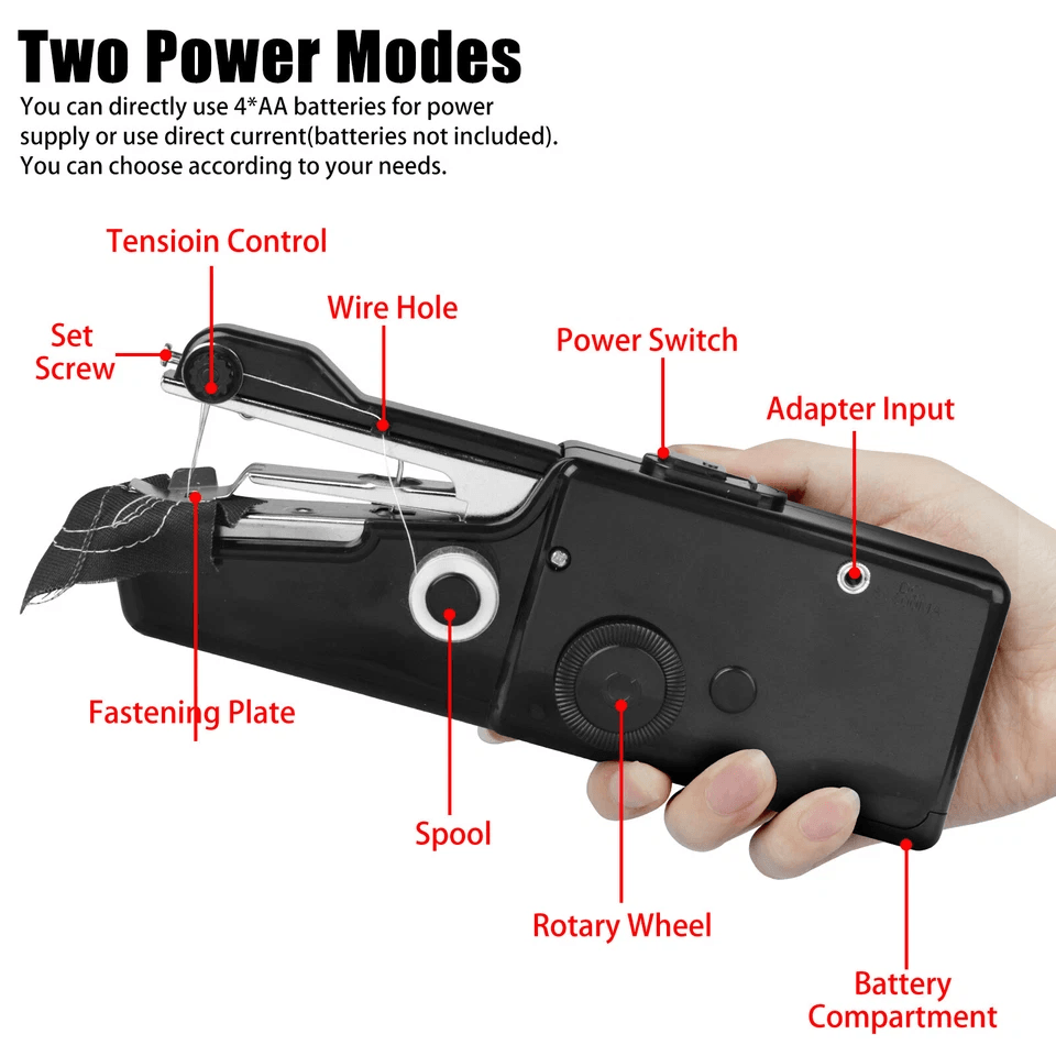 Mini Portable DIY Sewing Machine Handheld Cordless Tailor Kit For Home  Travel 2