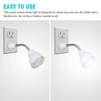 AutoOn Motion Sensor Night Light LED PlugIn Wall Lamp For Stairs Bedrooms  Hallways AC Outlet 3