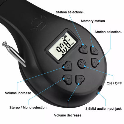 Foldable FM Radio Headphones Stereo Bass Sound With Noise Reduction  Clear Reception 4