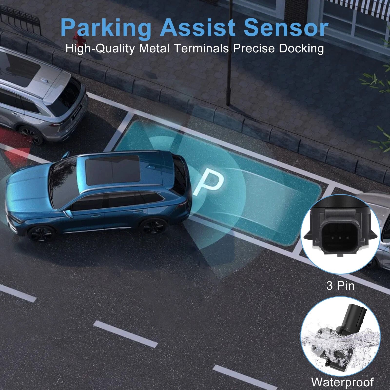 4pcs PDC Reverse Aid Backup Parking Assist Sensors For Chevy Buick Cadillac GMC OE Replacement Park 3