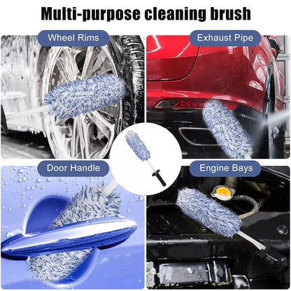 17 Car Wheel Brush  HeavyDuty Rim Tire  Engine Cleaning Brush For Auto Detailing  Car Wash Kit 2