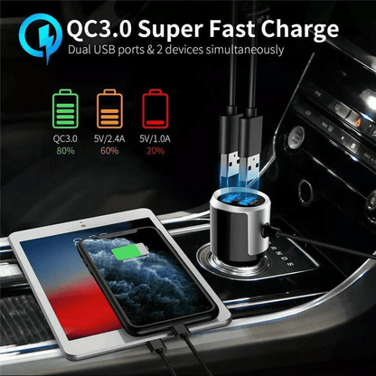 Handsfree Bluetooth FM Transmitter Wireless Radio Adapter Car Kit MP3 Player USB Charger With Clear