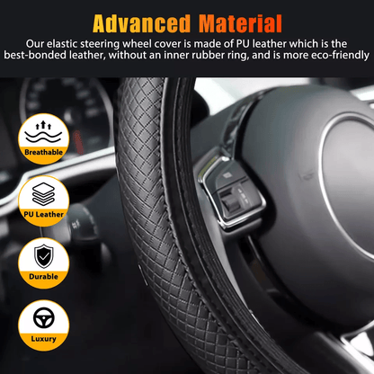 Universal Car Steering Wheel Cover PU Leather Non Slip Accessory All Season Protection  Luxury Inte 2