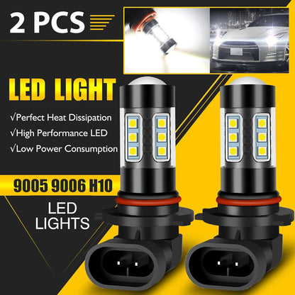 Super White LED Fog Light Bulbs H10 9145 9005 Compatible 6000K Driving Lamp  DRL Kit 2Pack 1