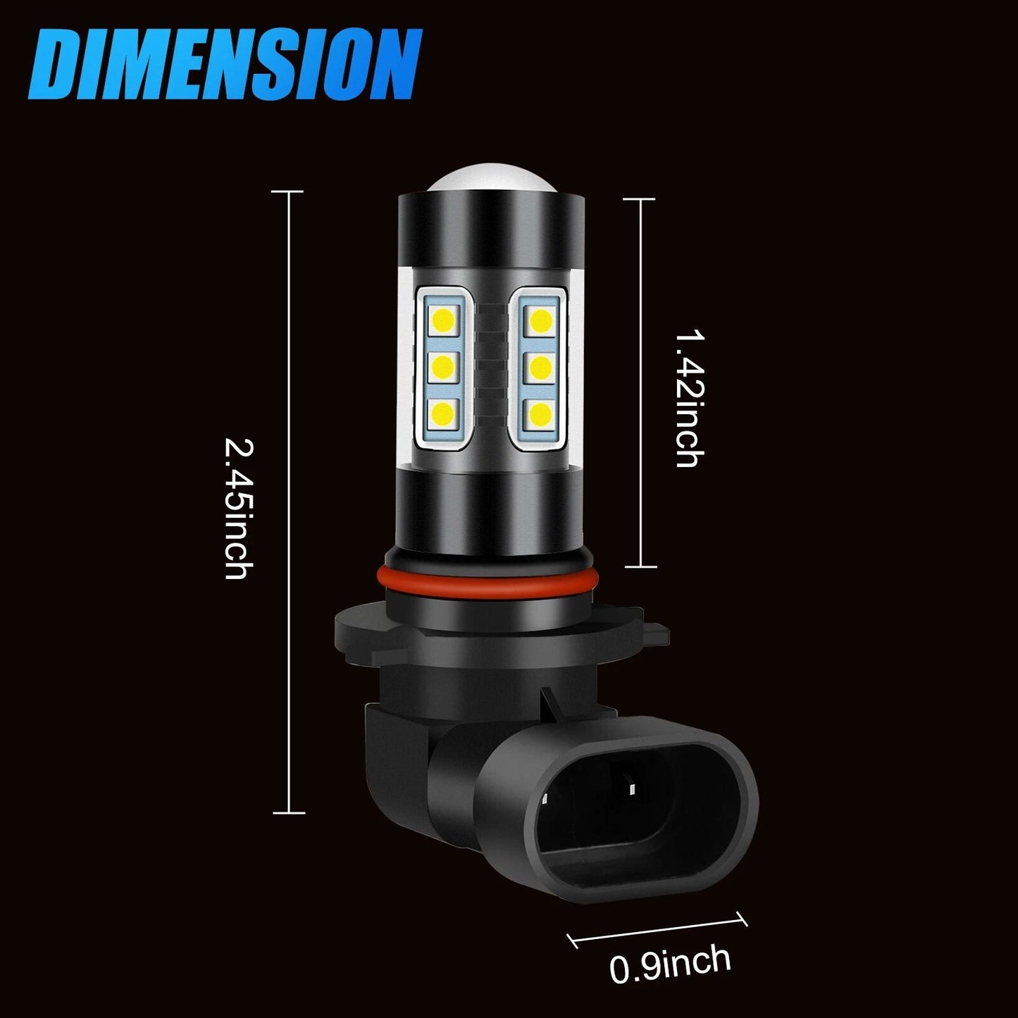 Super White LED Fog Light Bulbs H10 9145 9005 Compatible 6000K Driving Lamp  DRL Kit 2Pack 5
