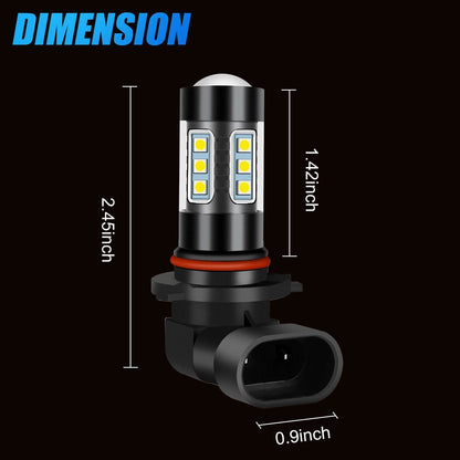 Super White LED Fog Light Bulbs H10 9145 9005 Compatible 6000K Driving Lamp  DRL Kit 2Pack 5
