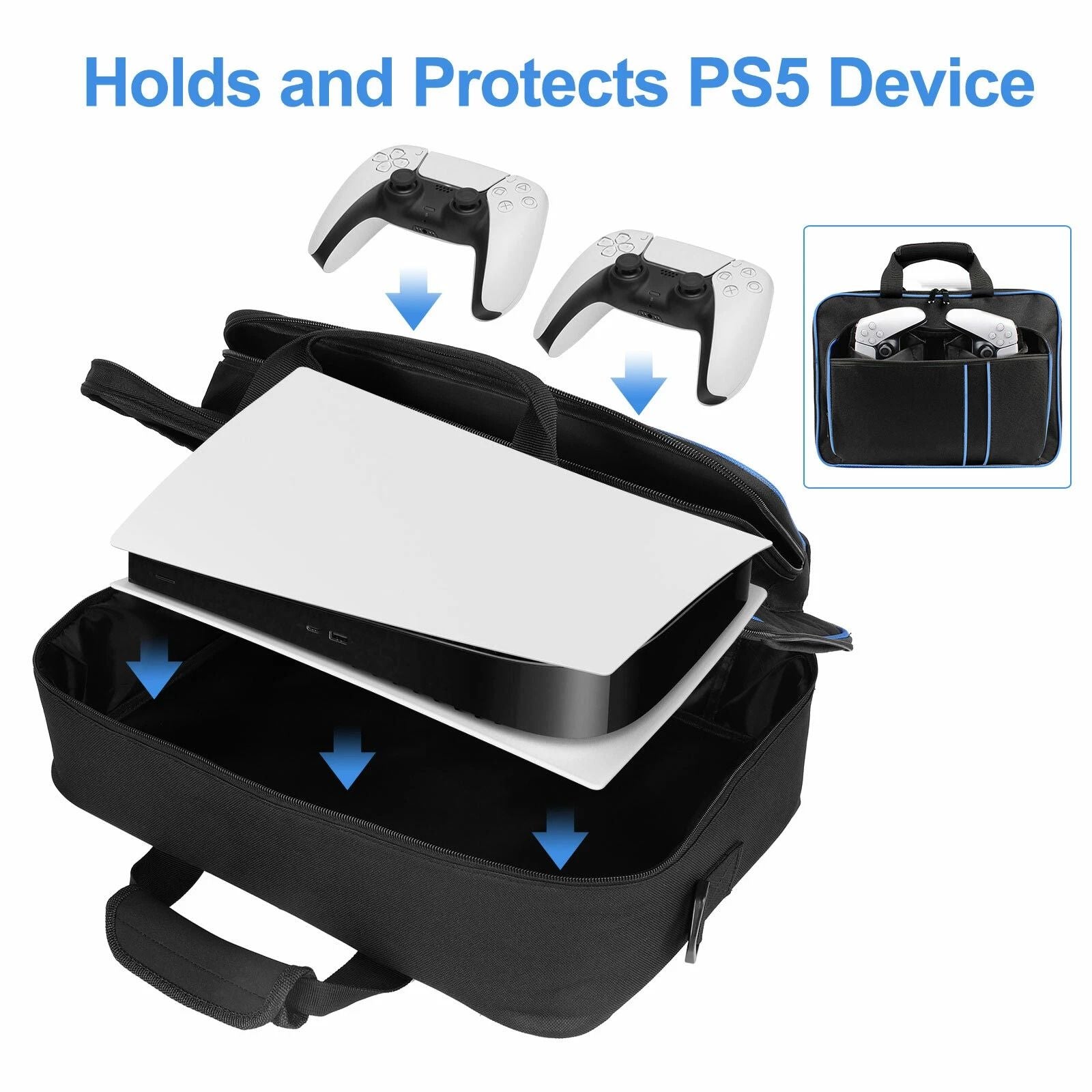 PS5 Travel Carrying Case Portable Storage Bag For PS5 Console Games Accessories Durable Handbag Wit