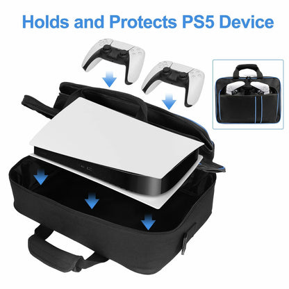 PS5 Travel Carrying Case Portable Storage Bag For PS5 Console Games Accessories Durable Handbag Wit