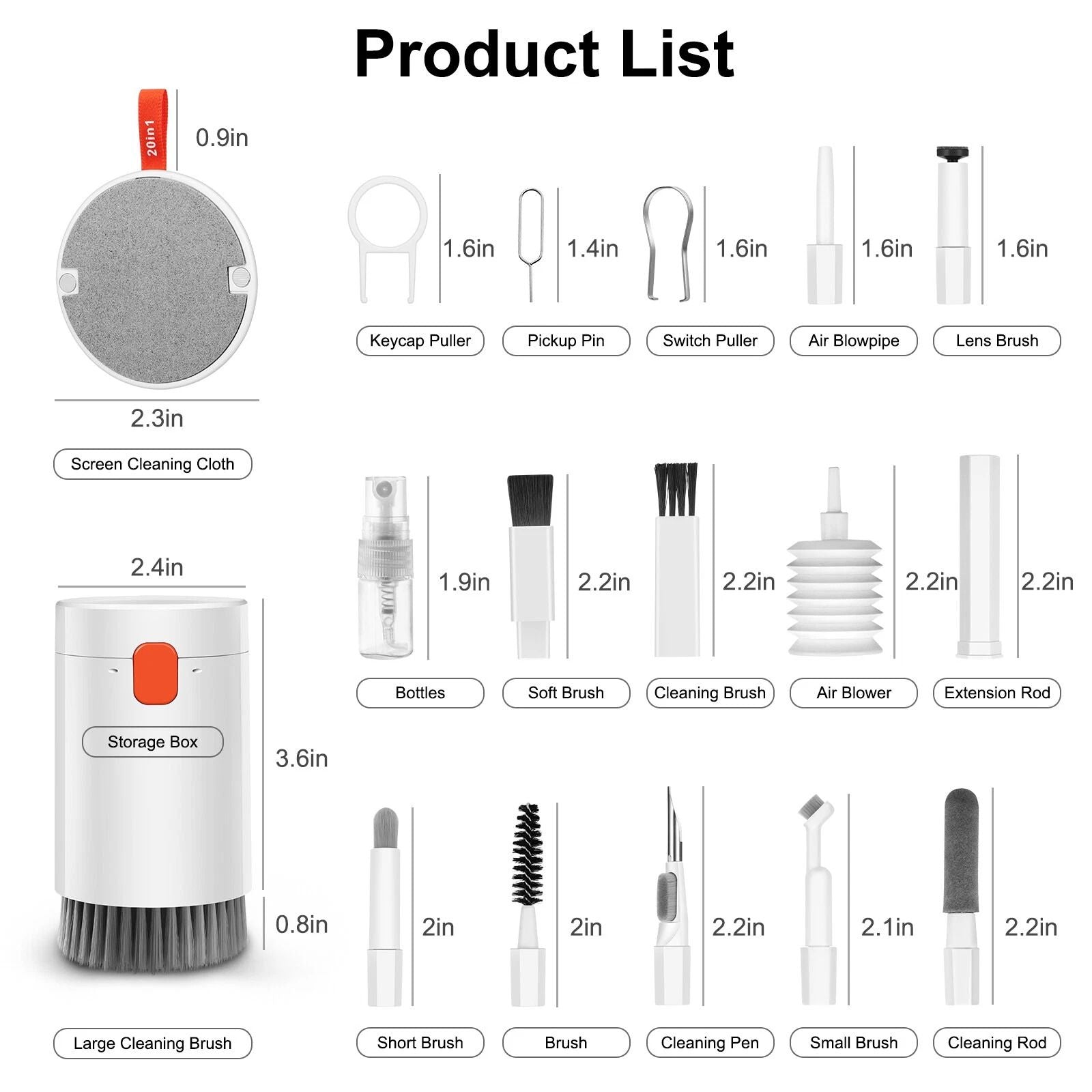 20in1 Laptop Keyboard Cleaner Kit Electronic Device Cleaning Tool Set For Camera Screen  More 5
