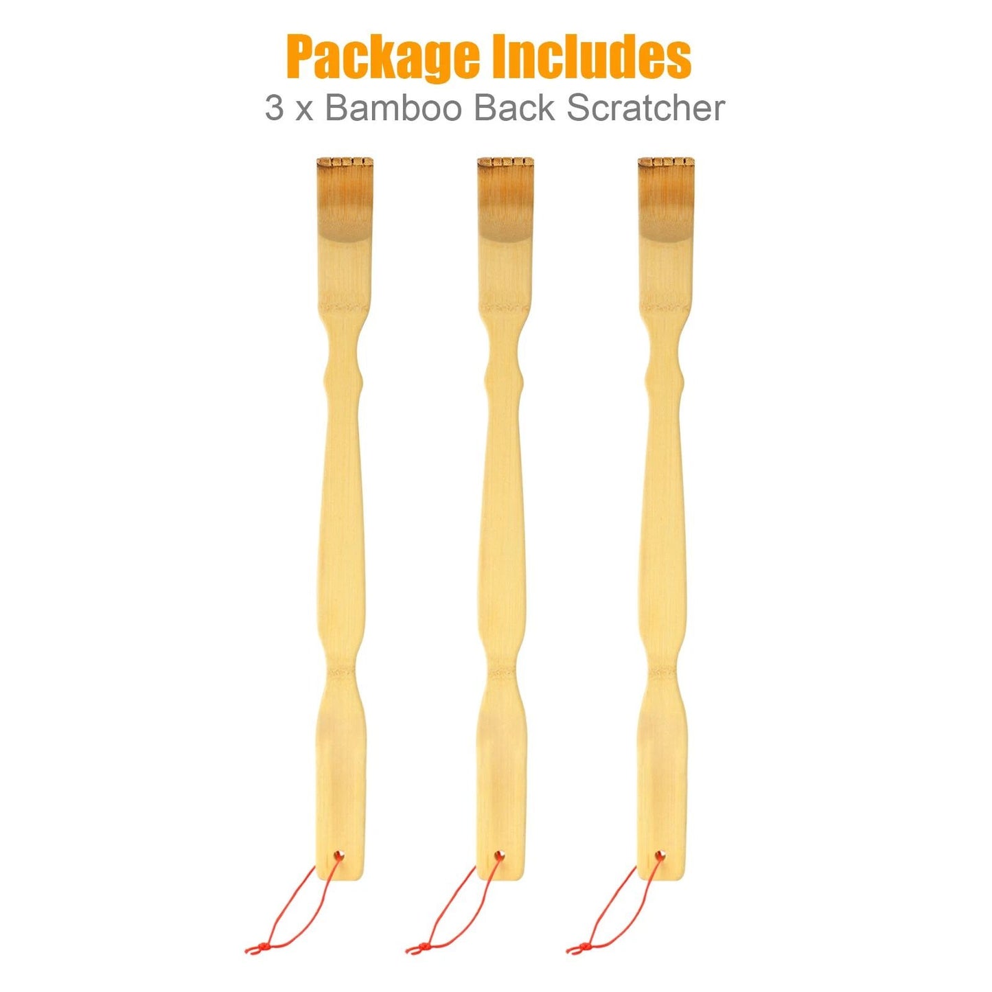 3 PCS Natural Bamboo Back Scratcher  Long Reach Itch Relief Tool Portable  Handcrafted Gift For Men 8