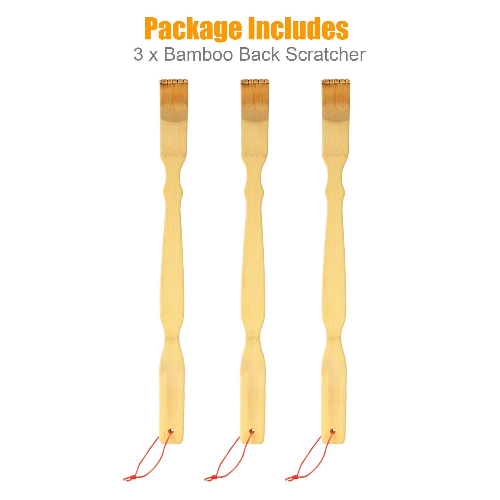 3 PCS Natural Bamboo Back Scratcher  Long Reach Itch Relief Tool Portable  Handcrafted Gift For Men 8