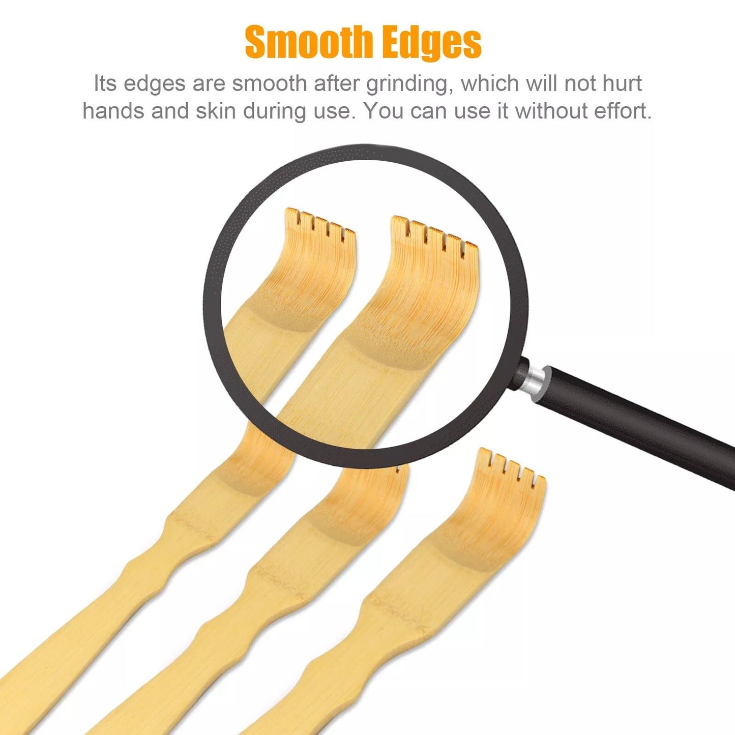 3 PCS Natural Bamboo Back Scratcher  Long Reach Itch Relief Tool Portable  Handcrafted Gift For Men 6