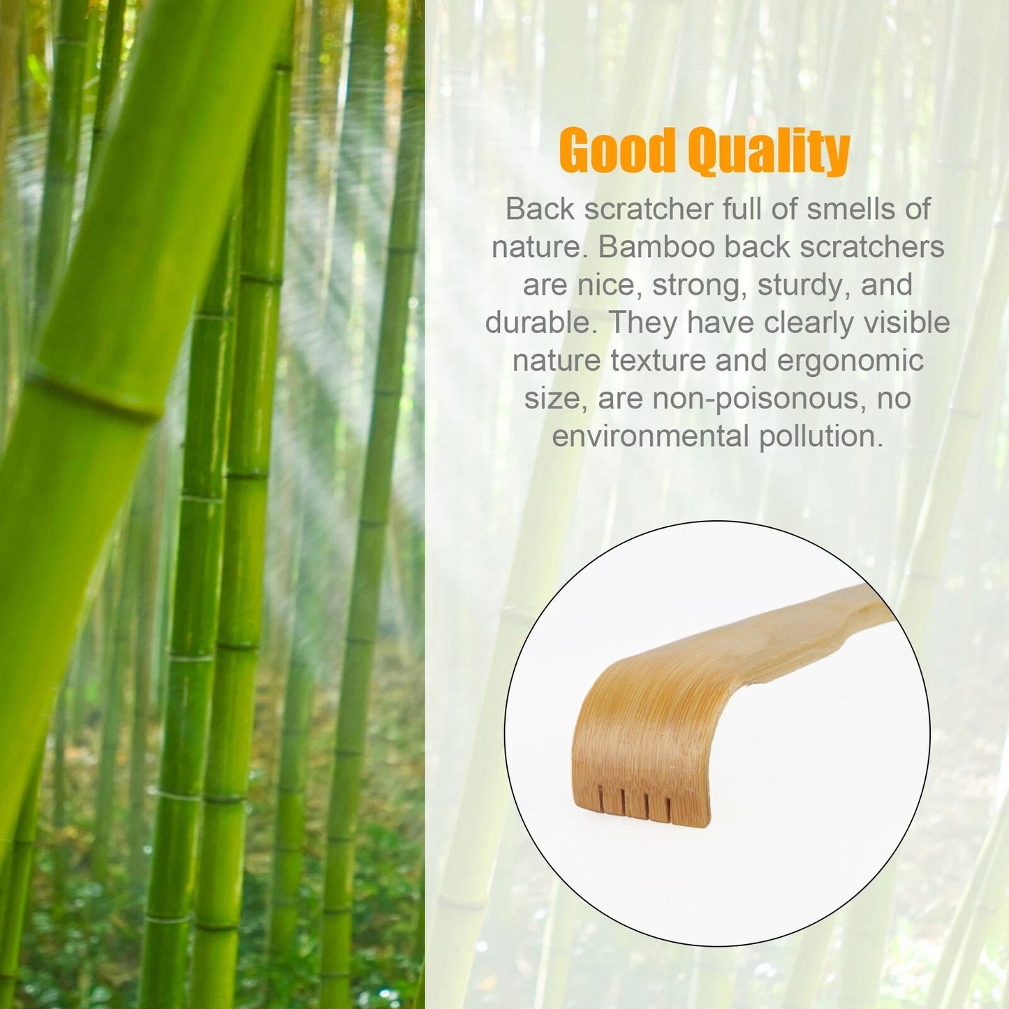 3 PCS Natural Bamboo Back Scratcher  Long Reach Itch Relief Tool Portable  Handcrafted Gift For Men 5