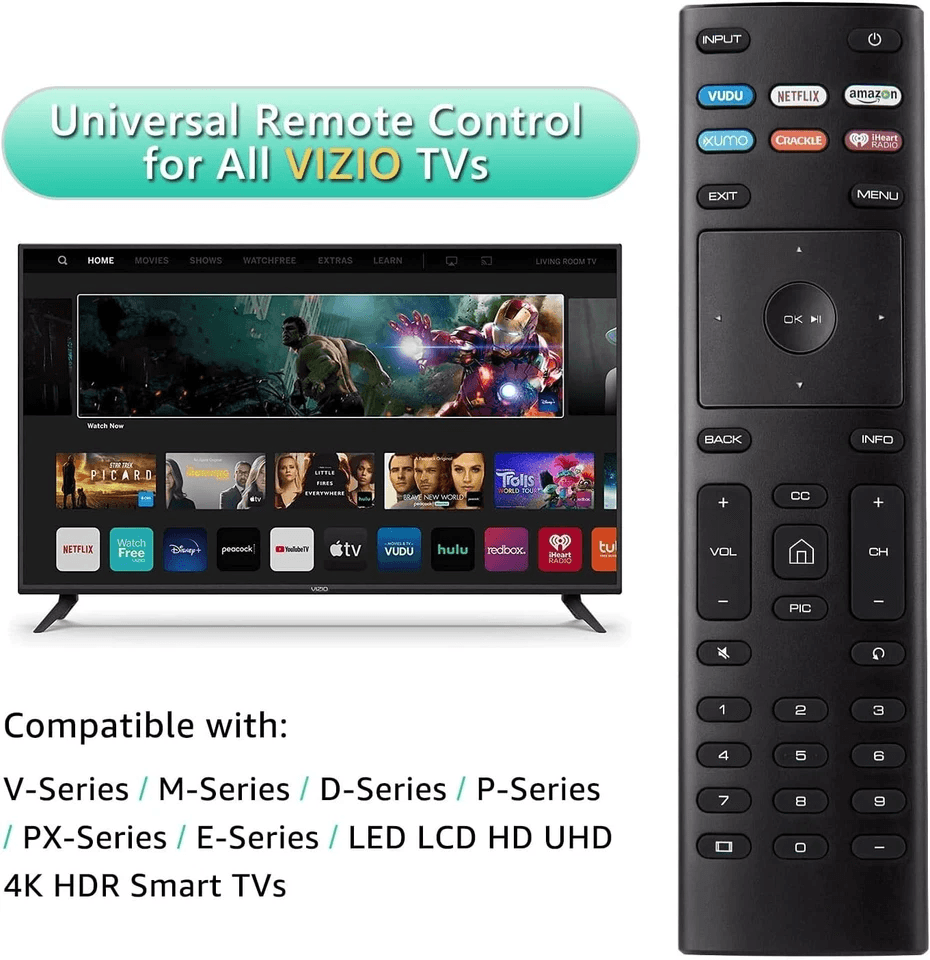 2 Replacement Vizio XRT136 Remote W Quick Access To Vudu Netflix Amazon  More 3