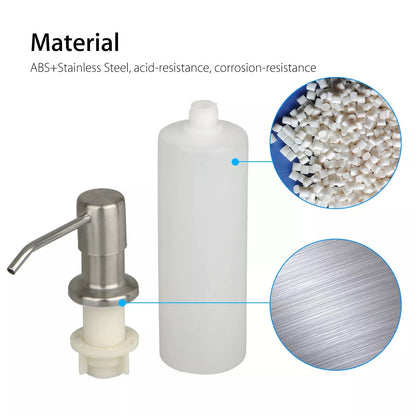 300ml Stainless Steel Kitchen Sink Soap Dispenser Polish Finish Hand Liquid Pump Bottle 4