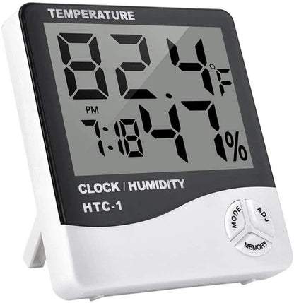 Digital Thermometer Indoor Outdoor with Humidity Meter LCD Display Hygrometer, Alarm Clock, Calendar Max/Min Memory