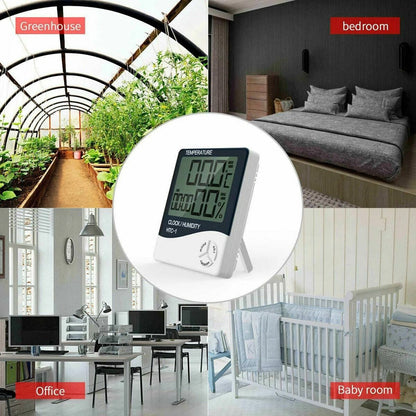Digital Thermometer Indoor Outdoor With Humidity Meter LCD Display Hygrometer Alarm Clock Calendar  8